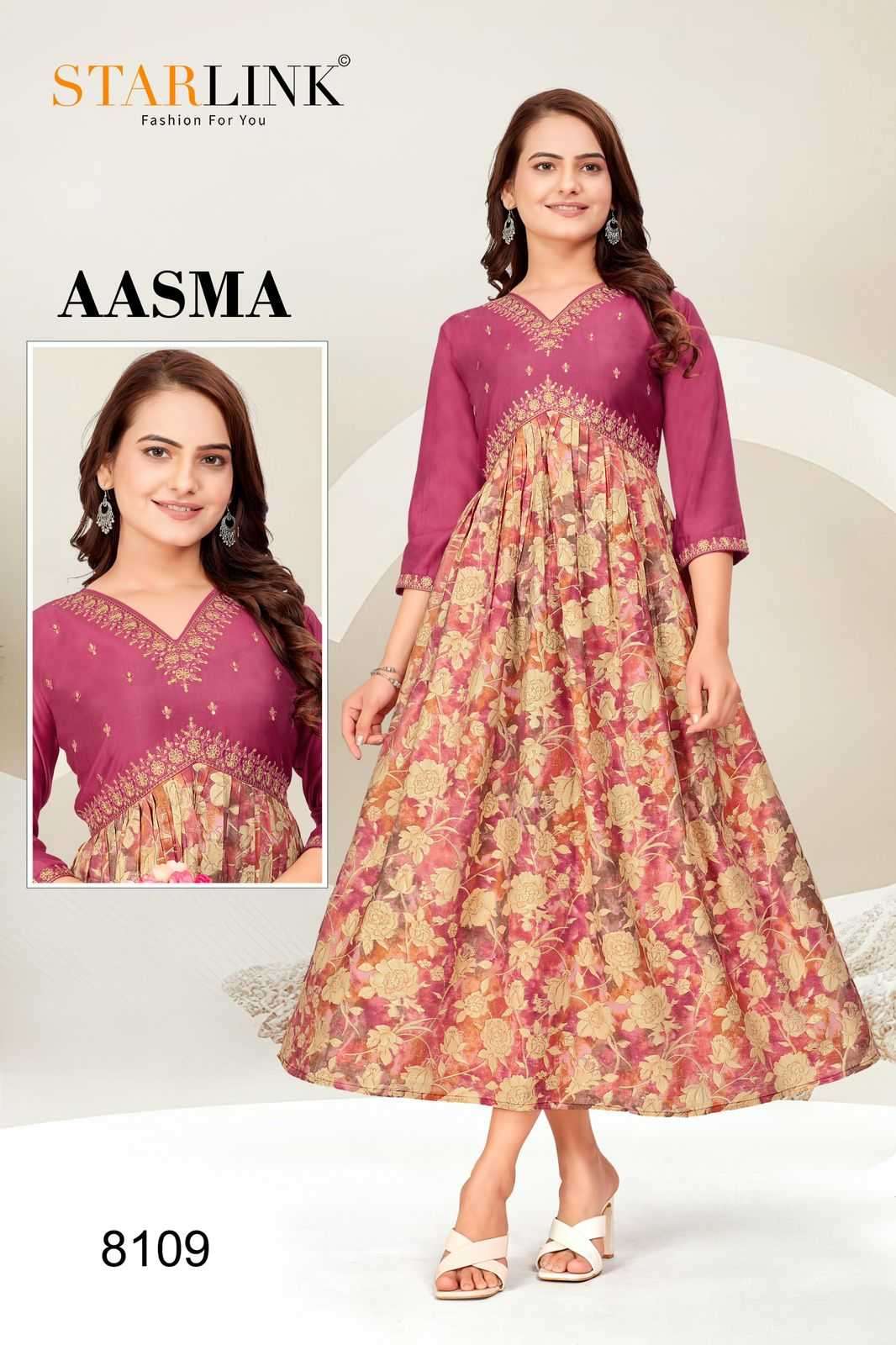 starlink aasma MODAL SILK WITH FOIL WITH EMBROIDERY WORK AALIYA PETTERN suit