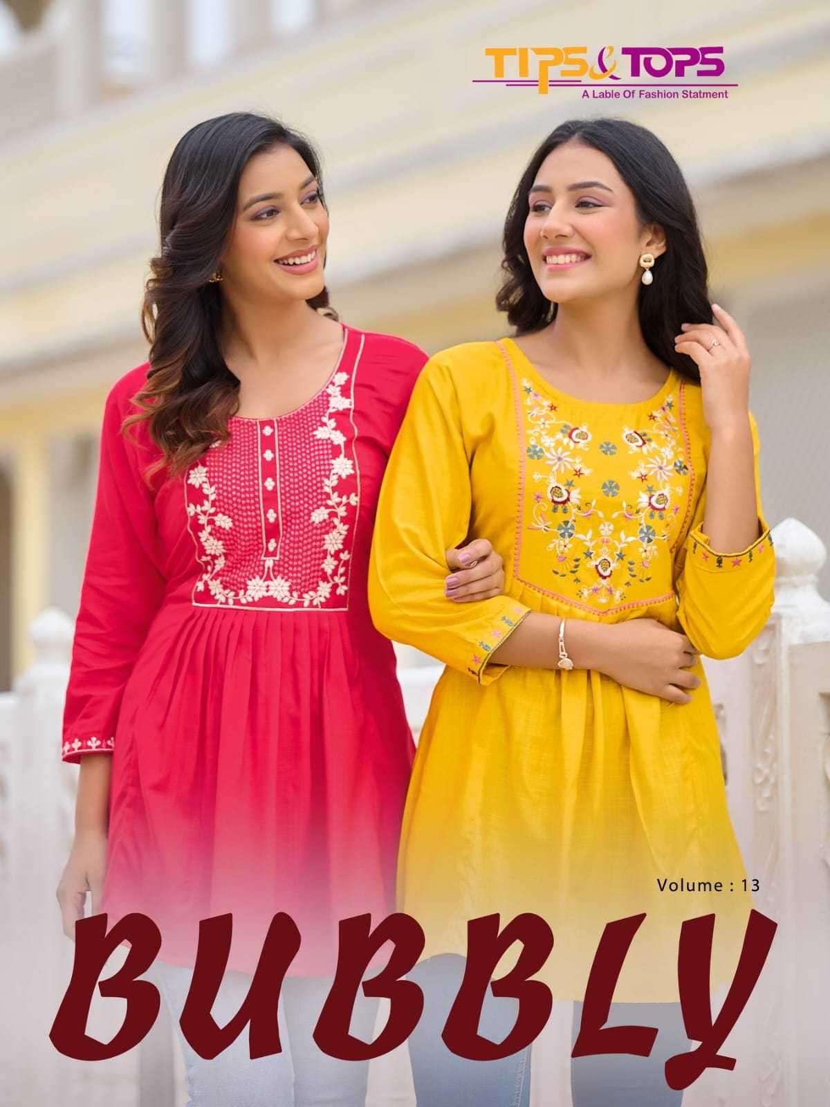 tips and tops bubbly vol 13 series 1301-1309 Heavy Reyon Slub 16kg kurti