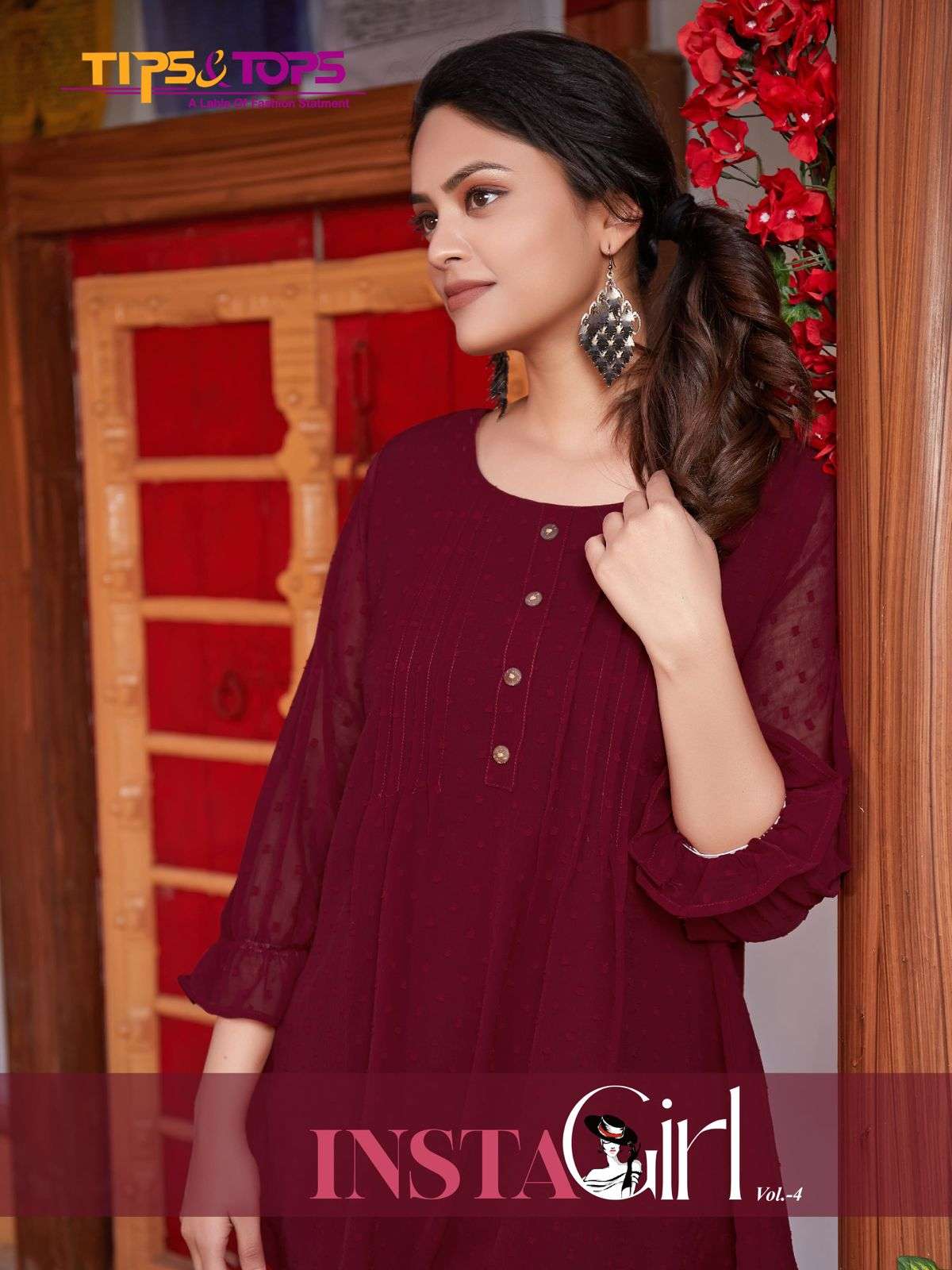 tips and tops instagirl vol 4 series Heavy Georgette kurti