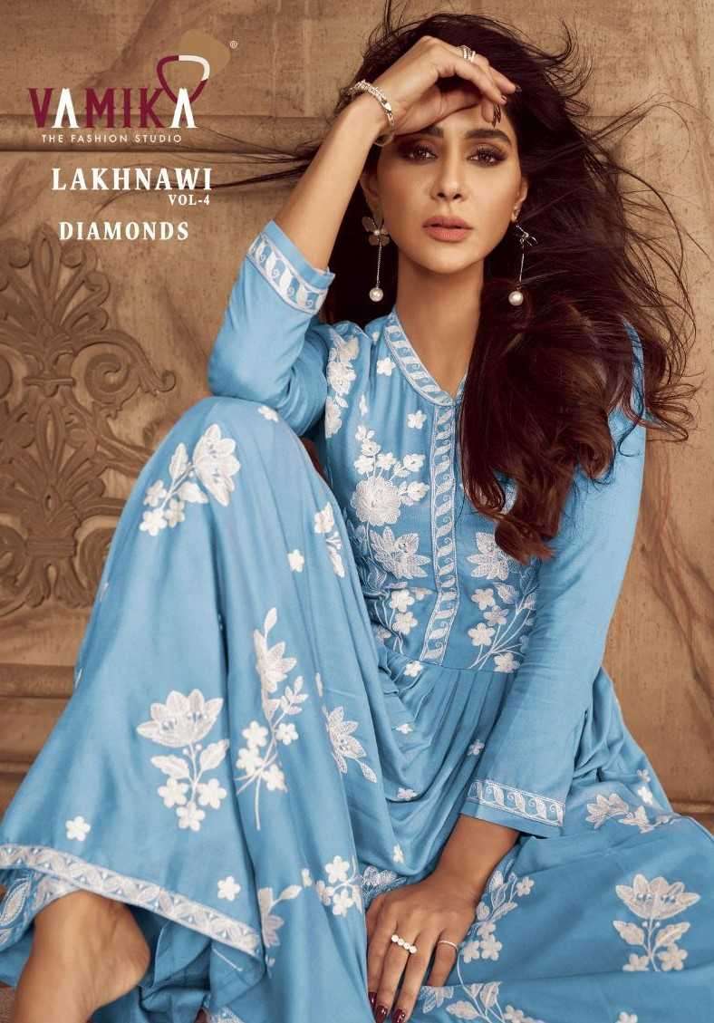 vamika lakhnavi vol 4 diamonds 1024 heavy rayon readymade suit 