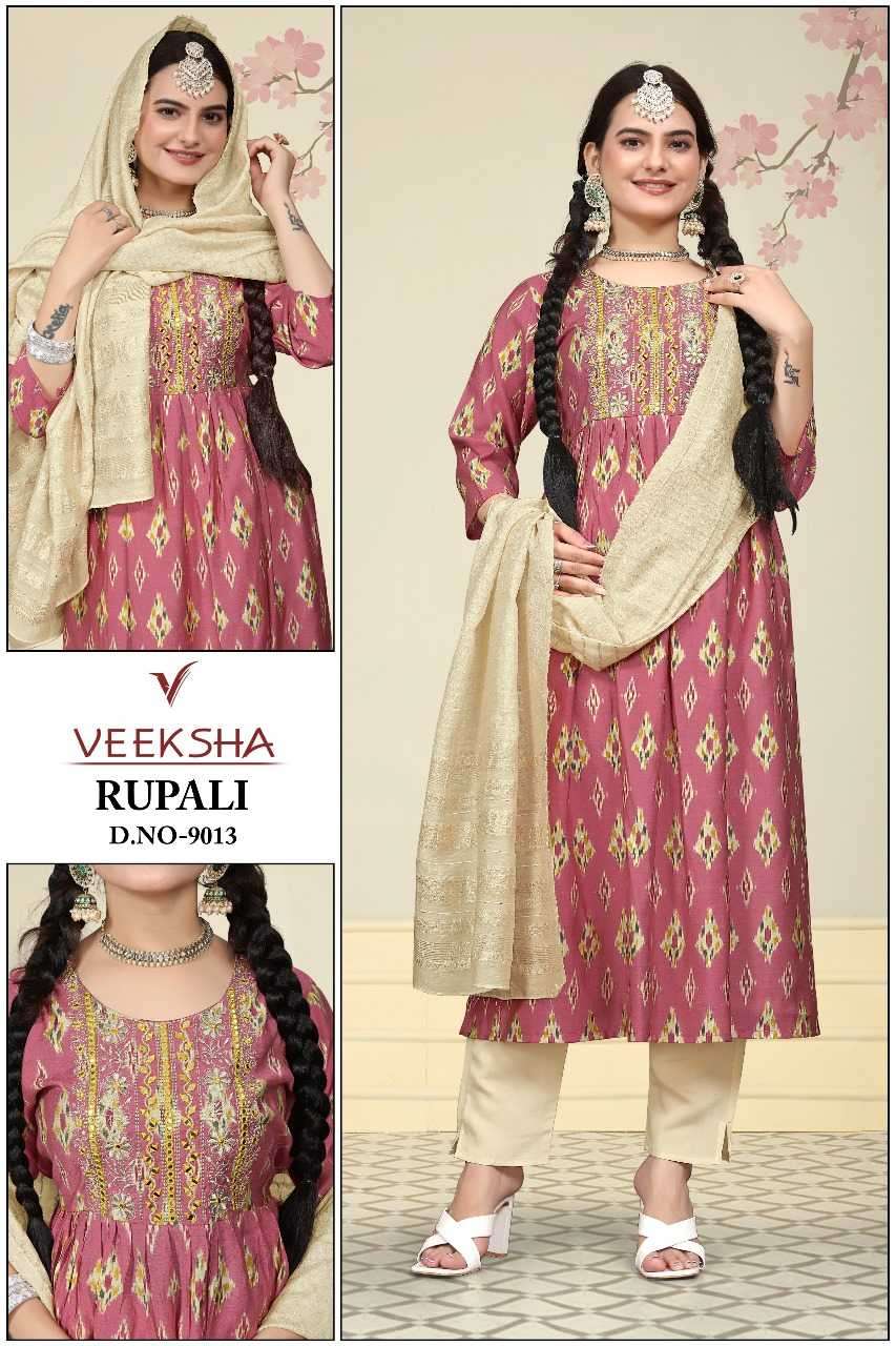 veeksha rupali series 9001-9013 modal print readymade suit 