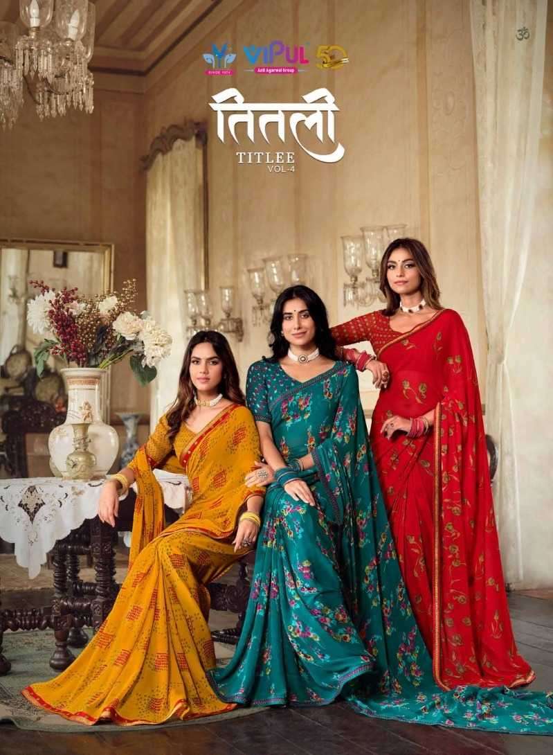 vipul titlee vol 4 series 77607-77618 Georgette saree