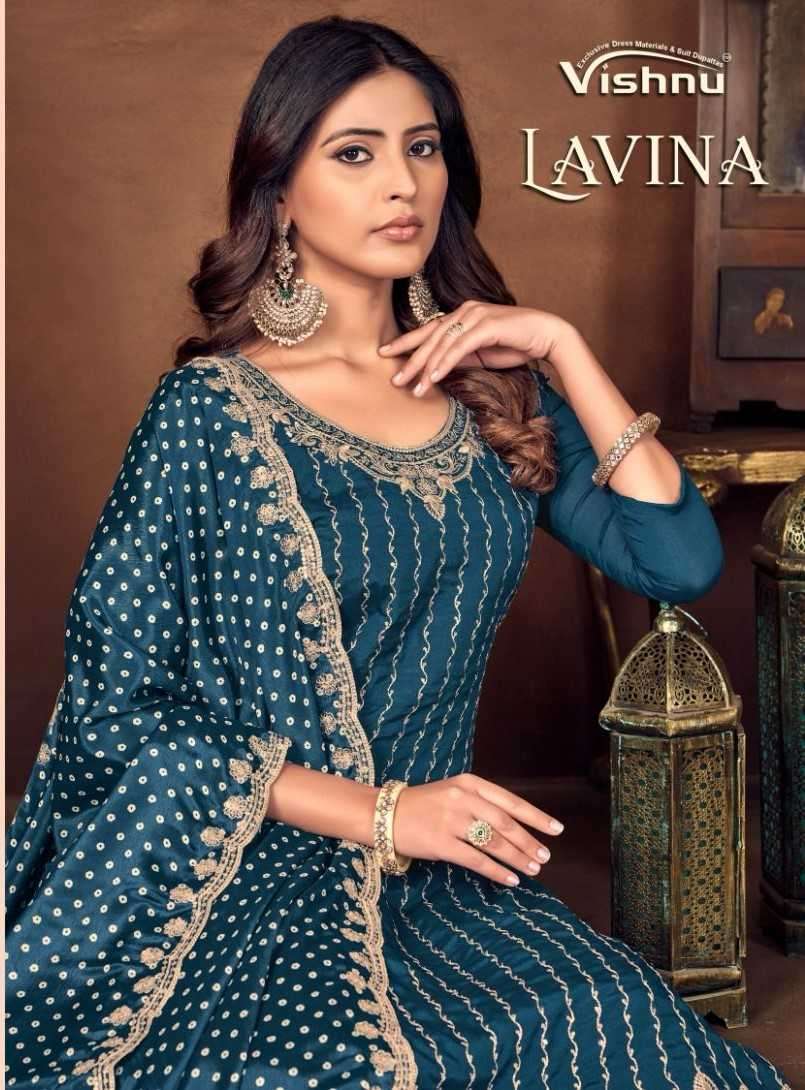 vishnu impex lavina series 42001-42008 chinon silk suit 