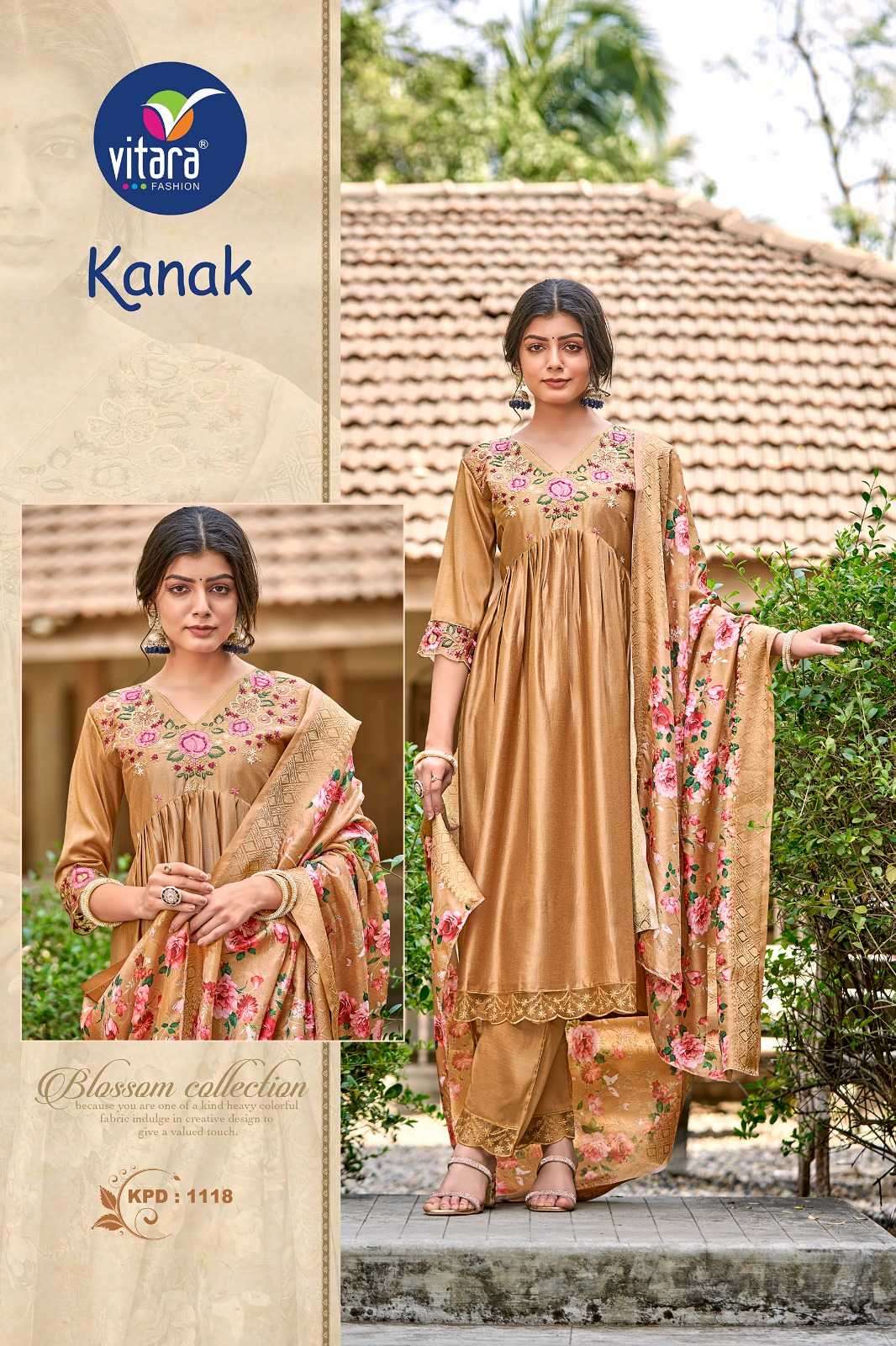 vitara kanak series 1118-1121 chinon silk readymade suit 