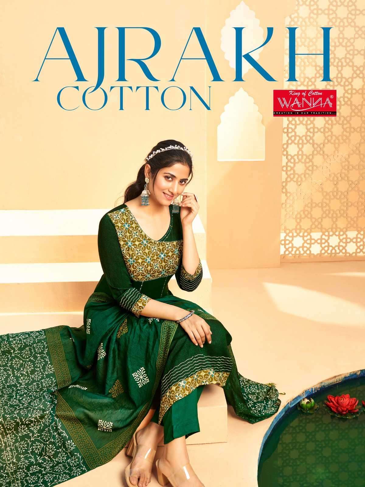 wanna you ajrakh series 1001-1006 Pure Textured Rayon readymade suit 