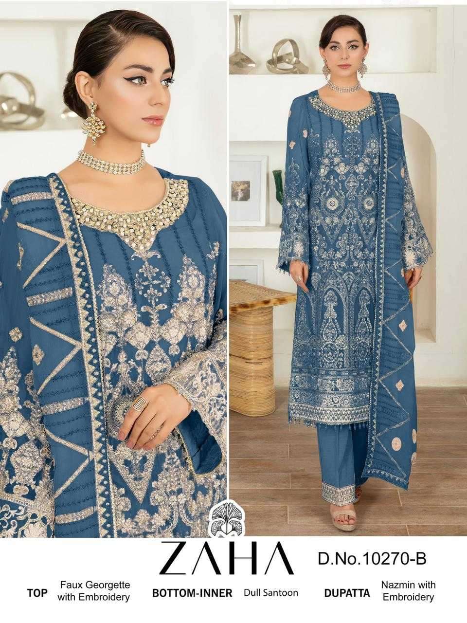 zaha 10270 ab georgette embroidered suit