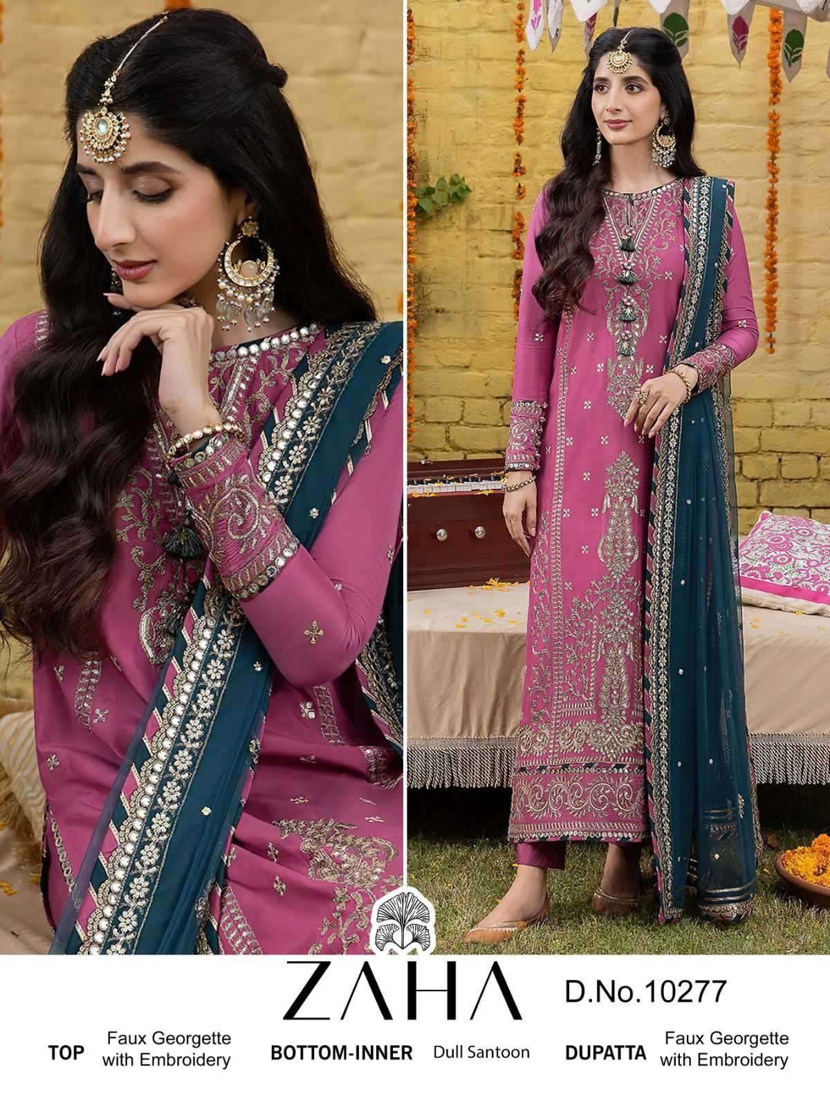 zaha 10277 georgette heavy embroidered suit