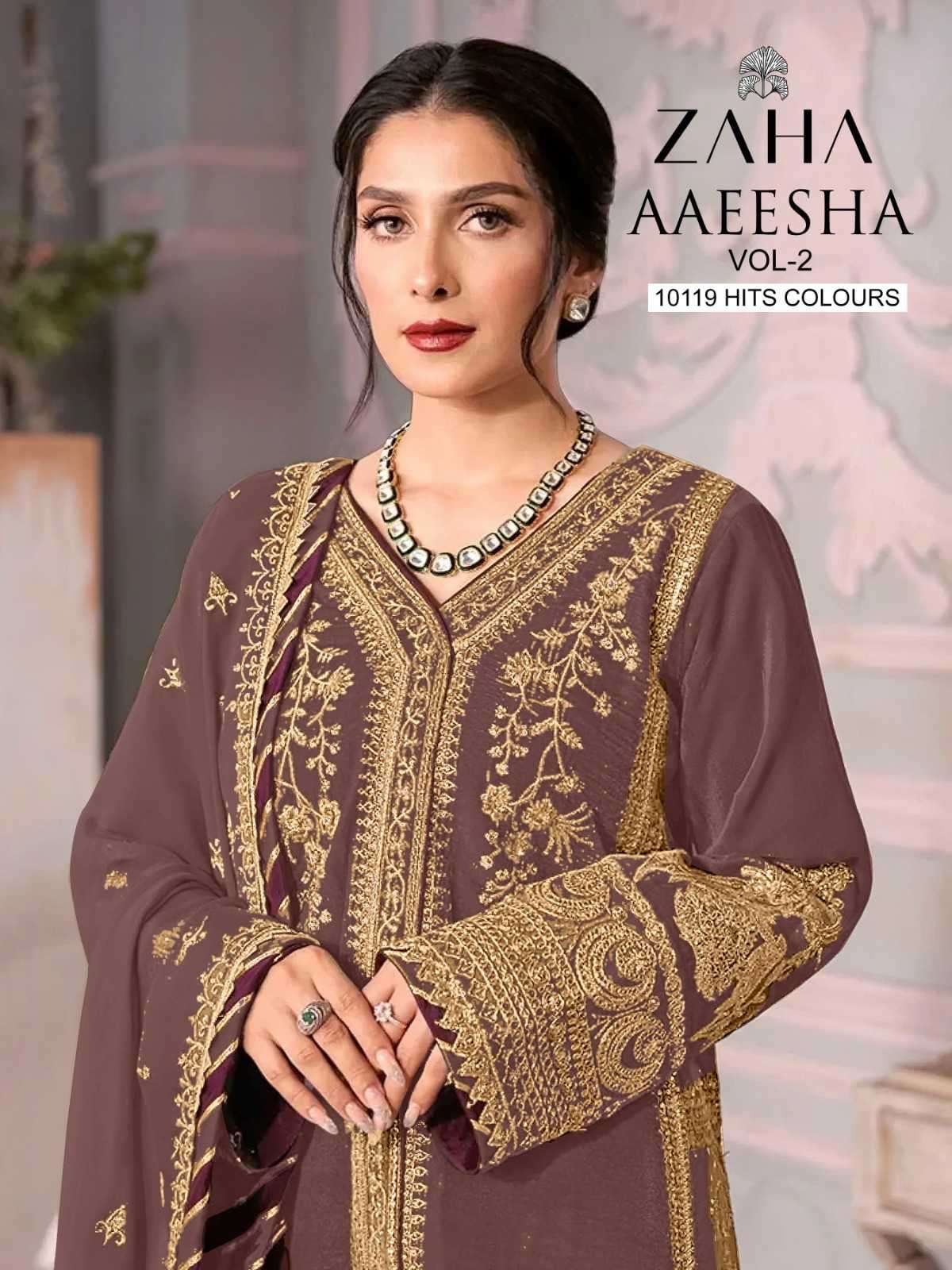 zaha aaeesha vol 2 10119 c 1234 georgette suit 