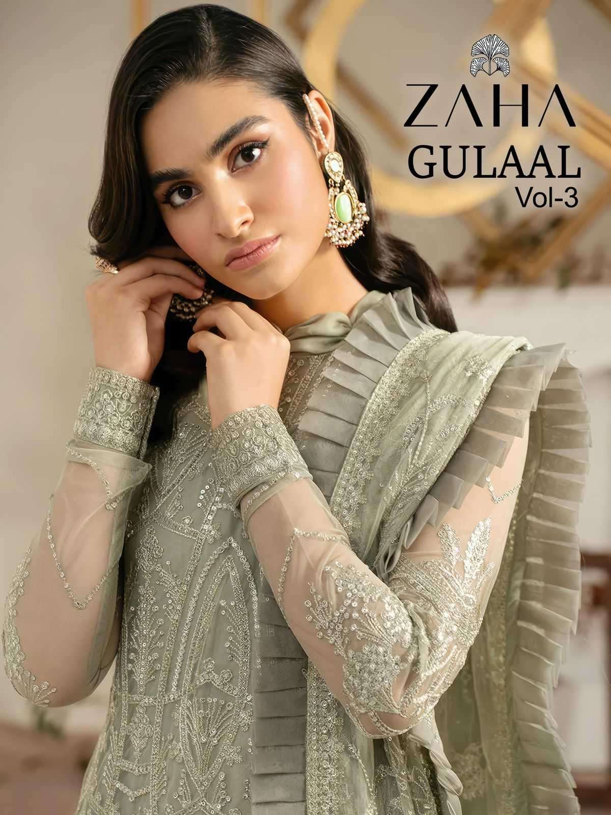 zaha gulaal vol 3 series 10260-10262 georgette suit 