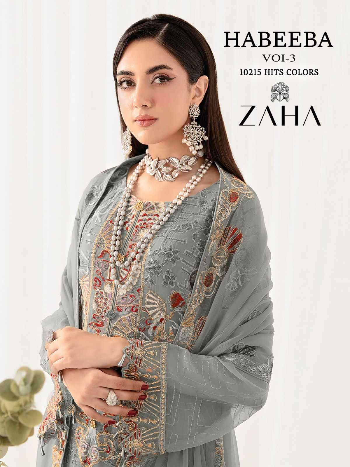 zaha habeeba vol 3 10215 abcd georgette suit 