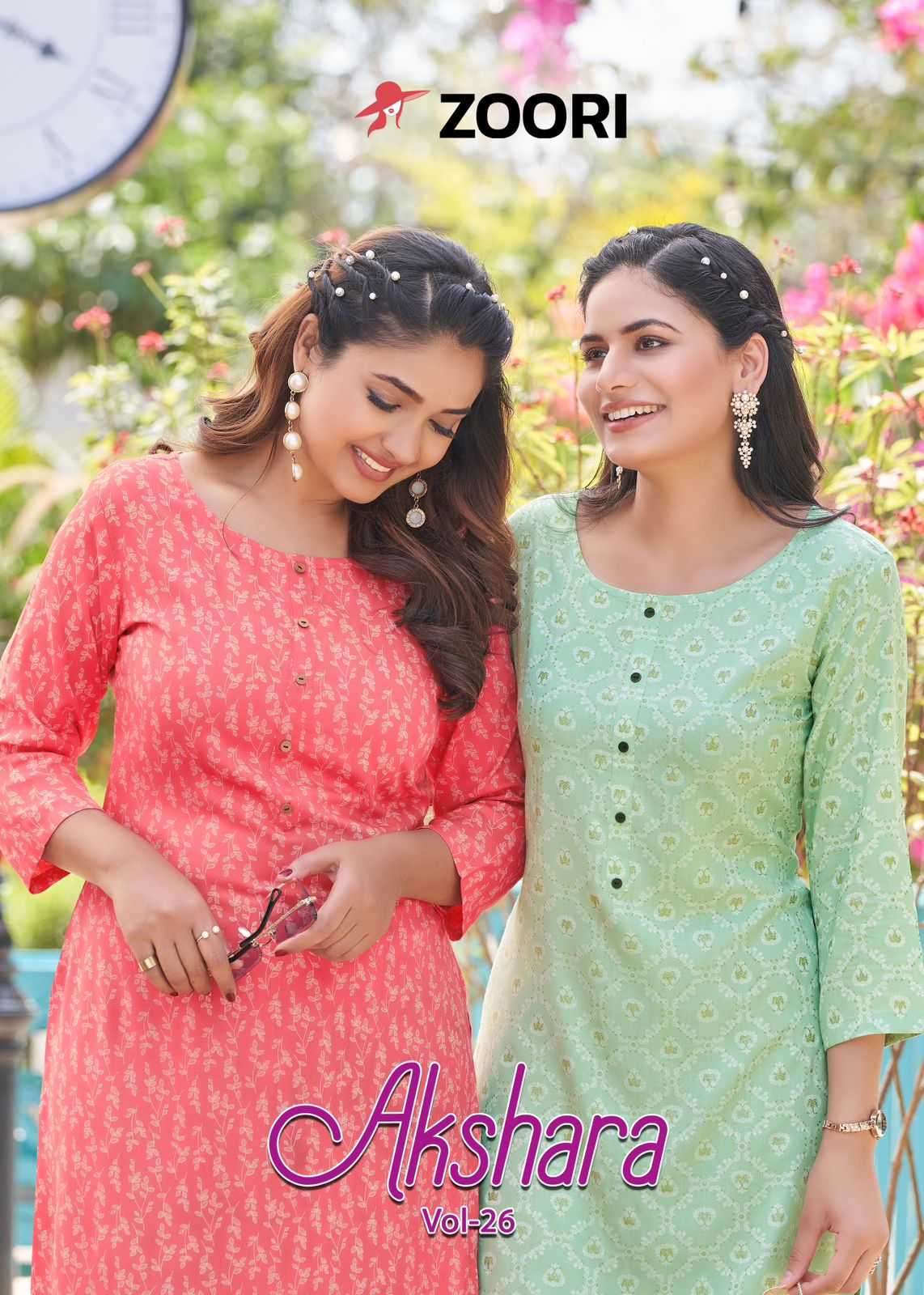 zoori akshara vol 26 series 1151-1156 Rayon Print kurti