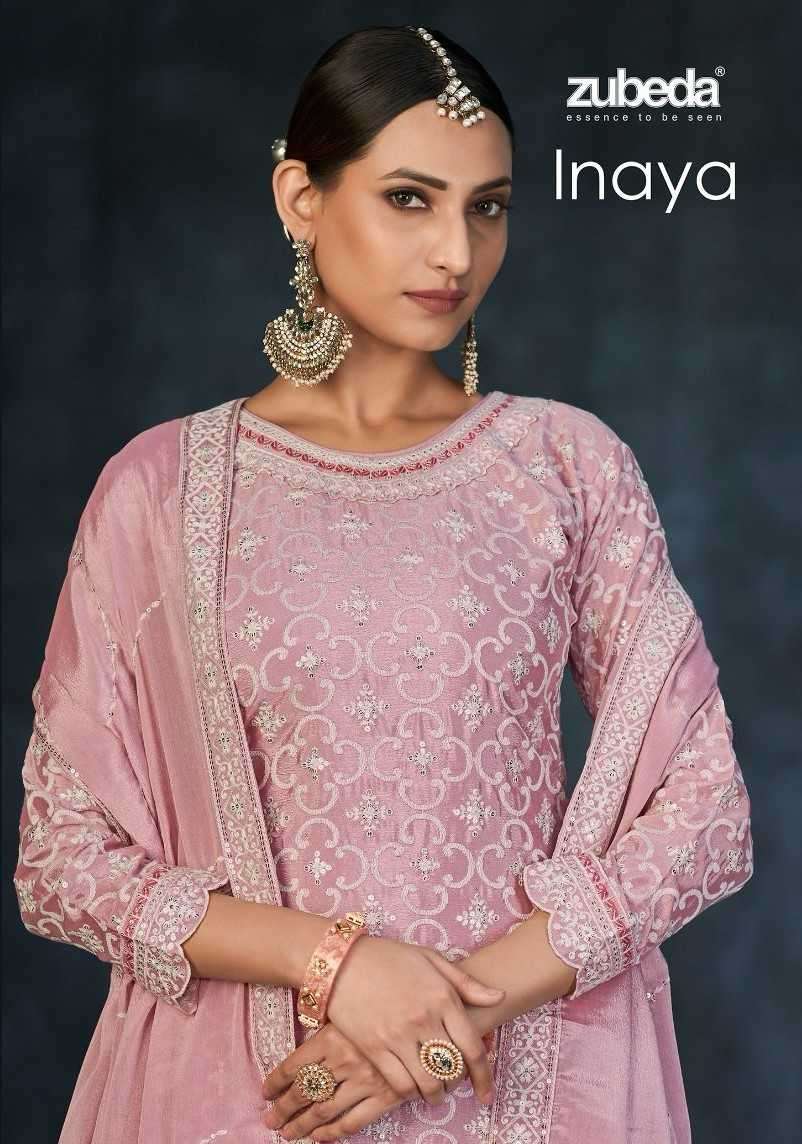 zubeda inaya series 2001-2003 chinon silk readymade suit 