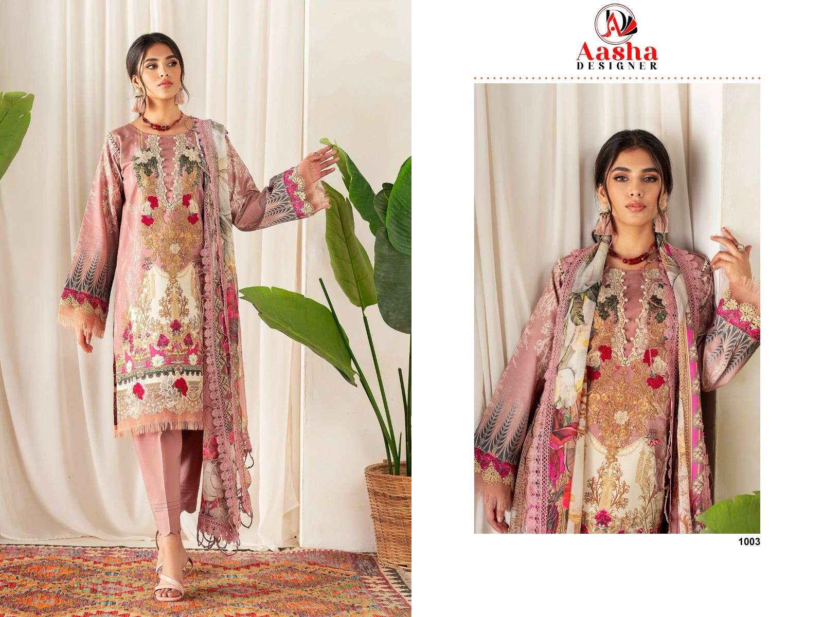 aasha 1003 designer pure cotton print suit 