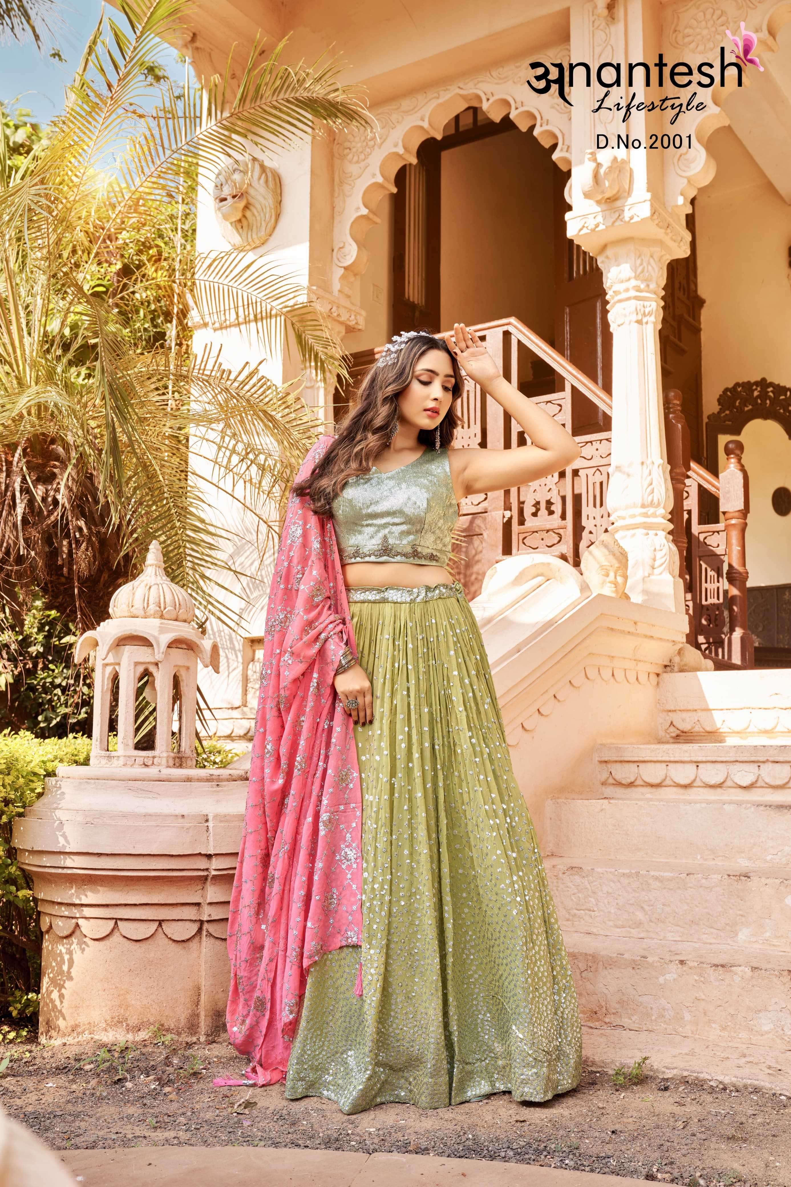 anantesh crop top vol 1 2001 georgette lehenga