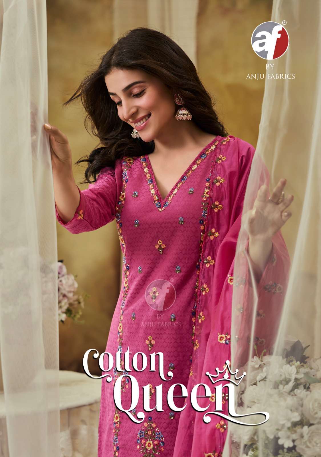 anju fab cotton queen designer cotton readymade suit