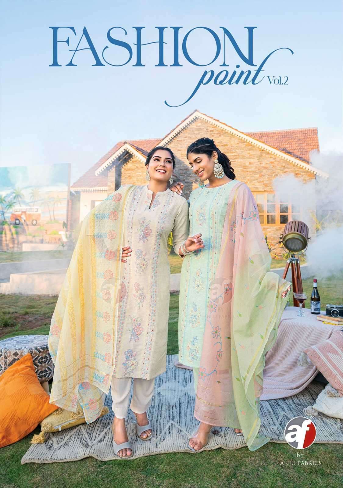 anju fab fashion point vol 2 series 3591-3594 pure cotton jacquard suit