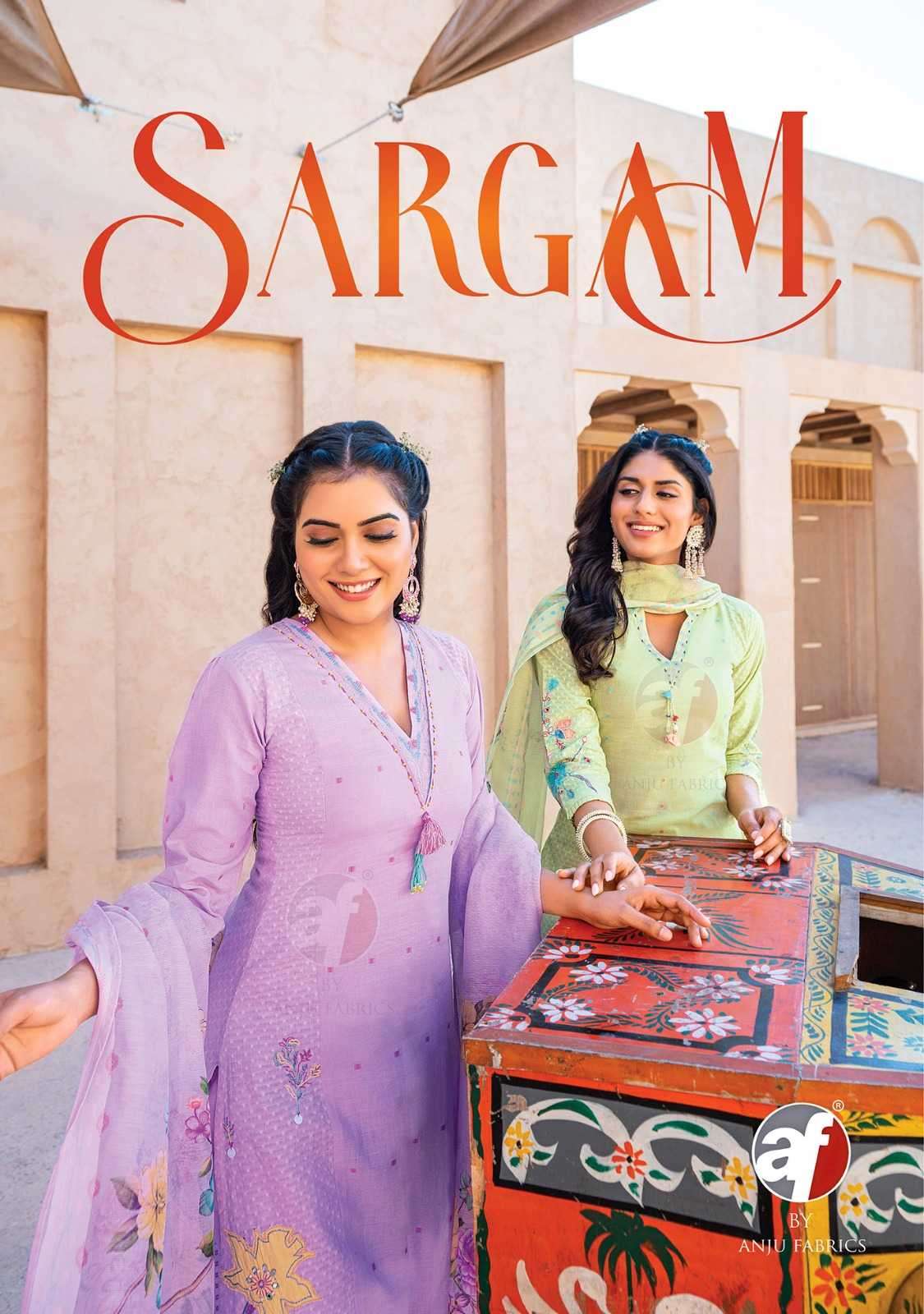 anju fab sargam series 3561-3565 pure cotton readymade suit 