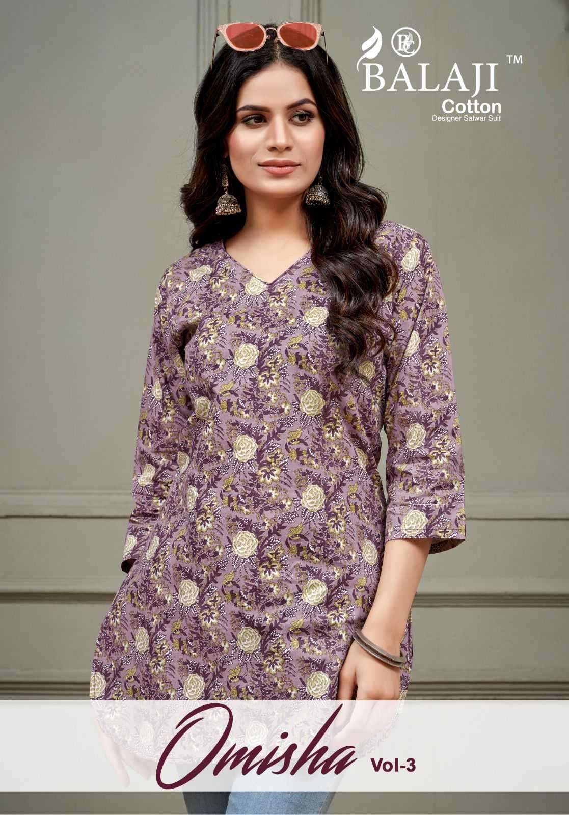 balaji cotton omisha vol 3 series 3001-3010 cotton kurti 