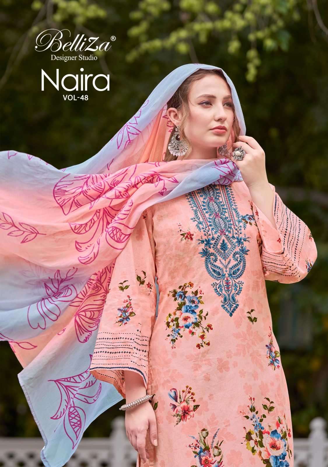 belliza naira vol 48 series 908001-908008 Pure Cotton suit 