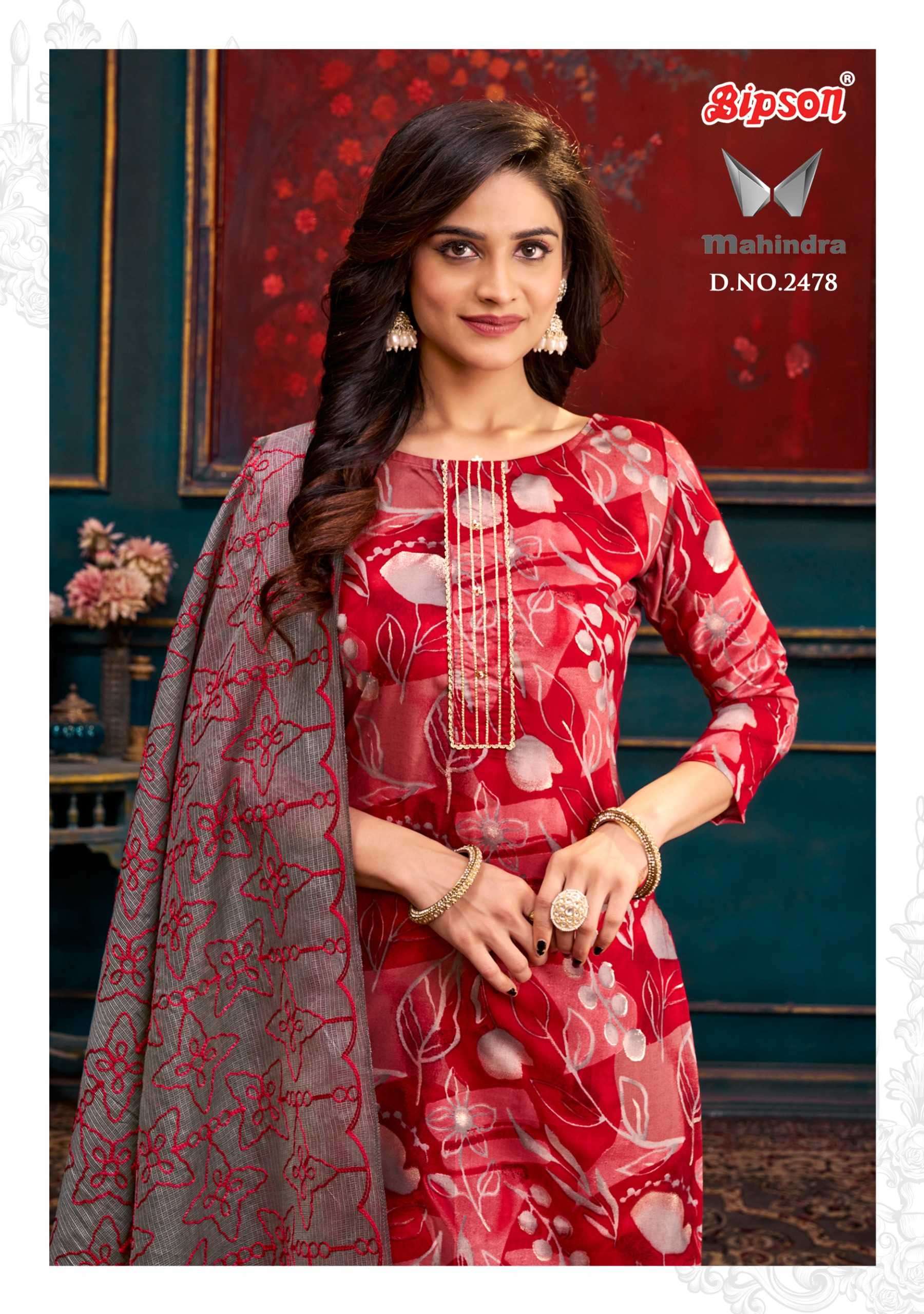 bipson mahindra 2478 Pure Cotton Foil Print suit