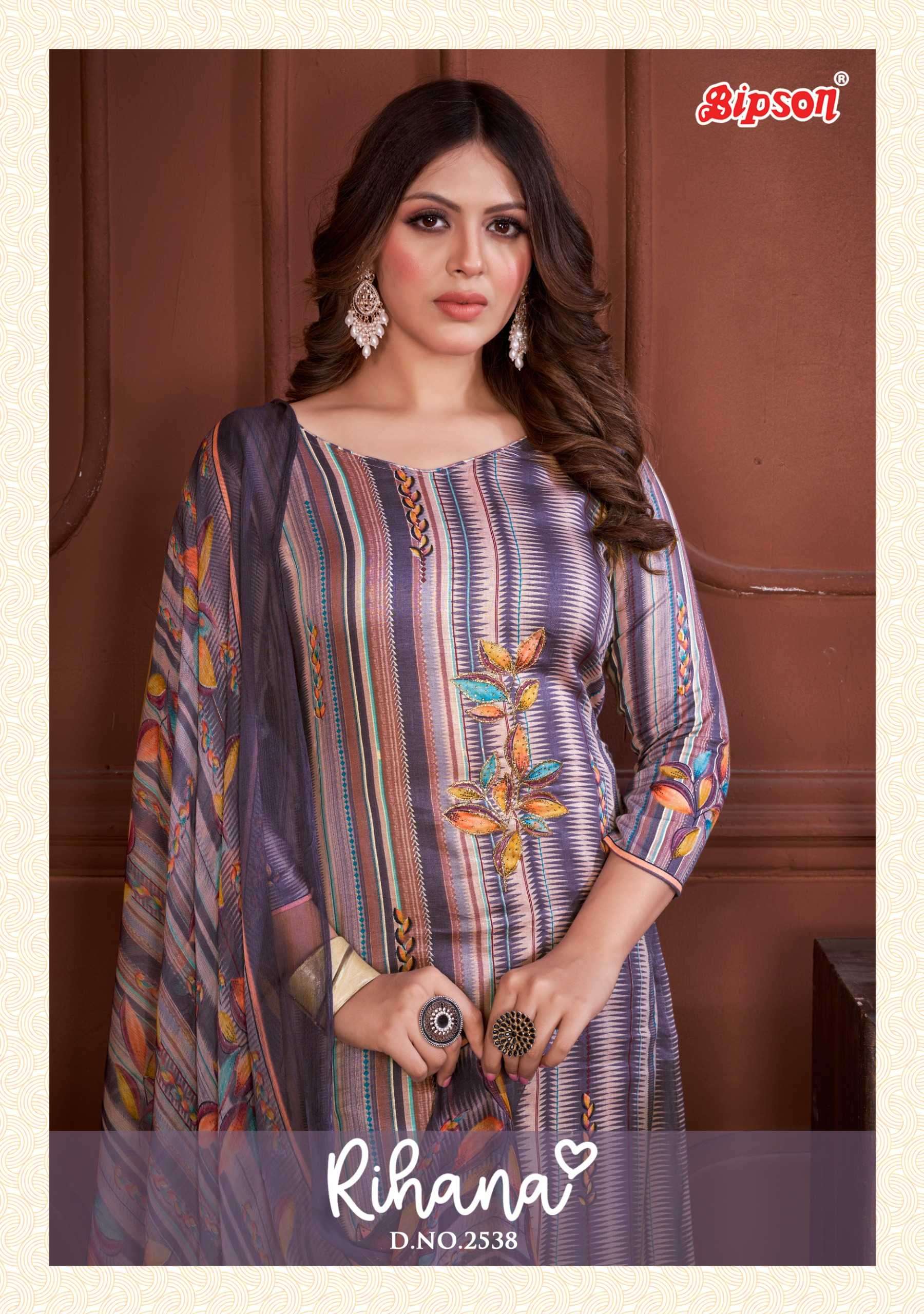 bipson rihana 2538-2539 Pure GLACE COTTON suit