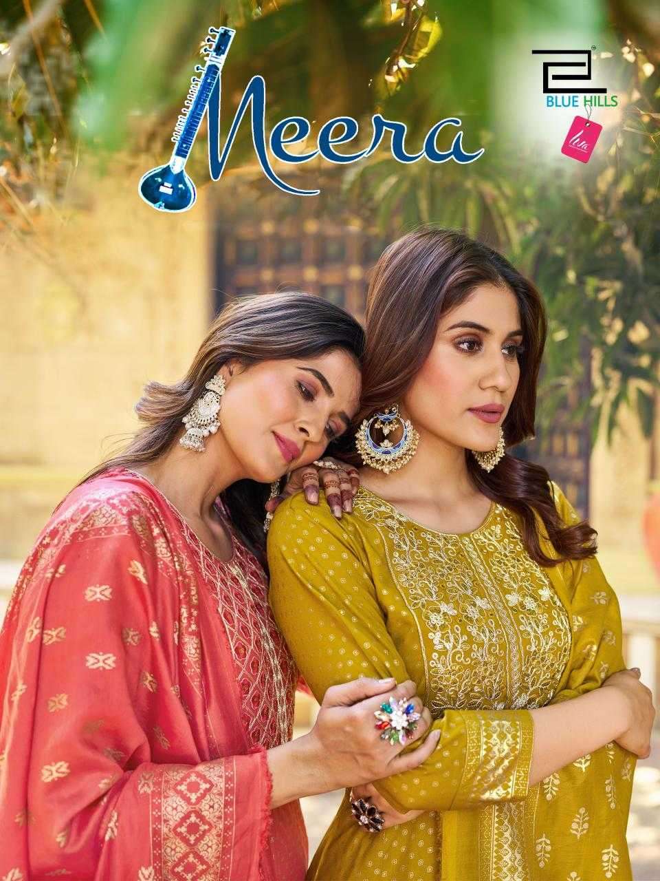 blue hills meera series 1001-1008 Rayon 14kg Liva Approved readymade suit 