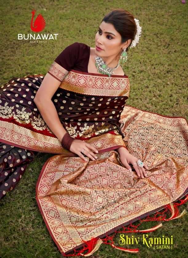 bunawat shiv kamini series 1001-1004 satin silk saree
