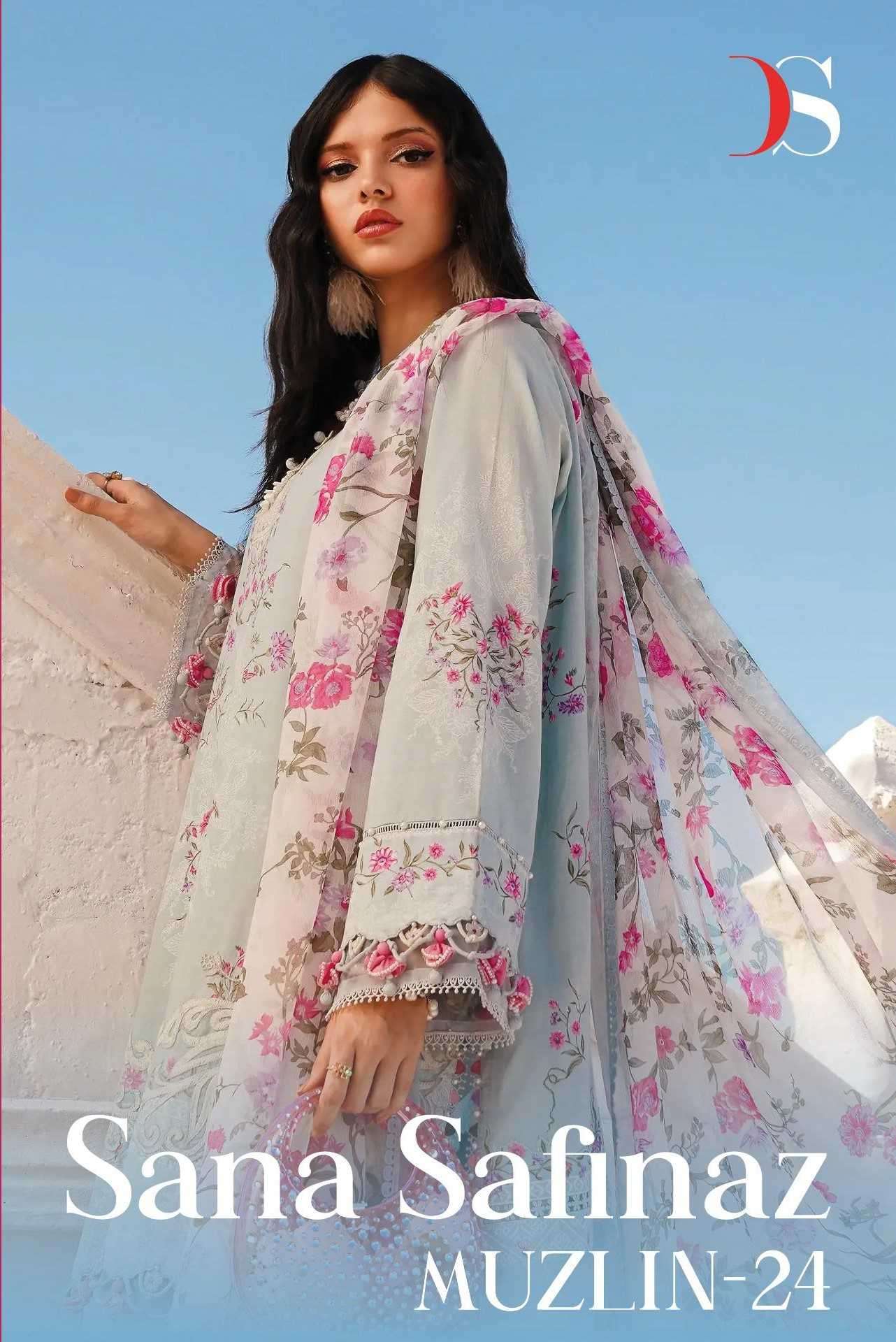 deepsy sana safinaz muzlin 24 series 6011-6018 Pure cotton suit