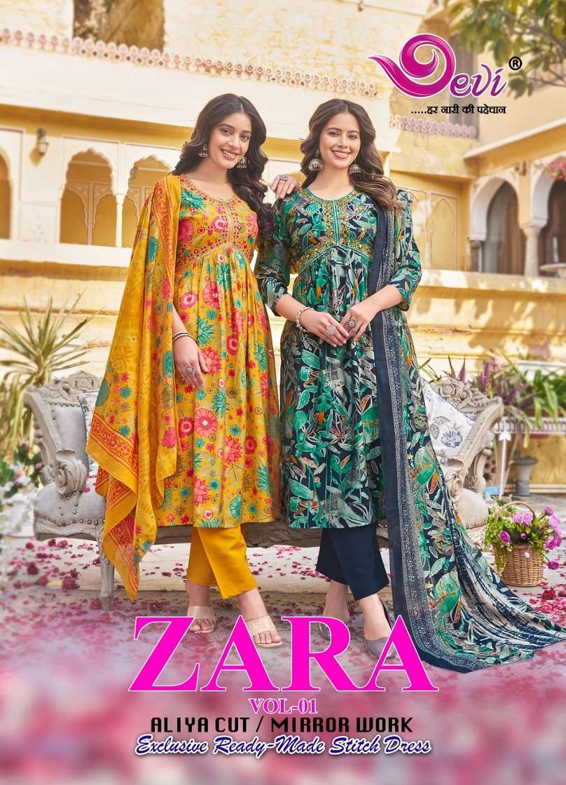 Devi Zara Vol-1 series 1001-1008 Masleen Cotton readymade suit 