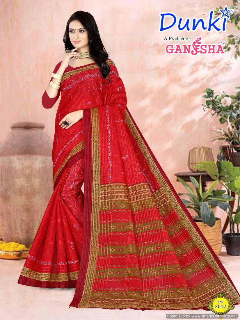 Ganesha Dunki Vol-2 series 2001-2015 Heavy Cotton Printed saree