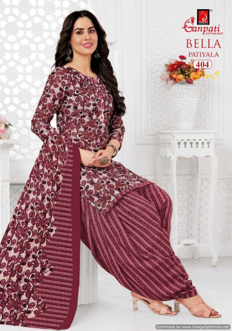 Ganpati Bella Patiyala Vol-4 series 401-415 Heavy Cotton suit