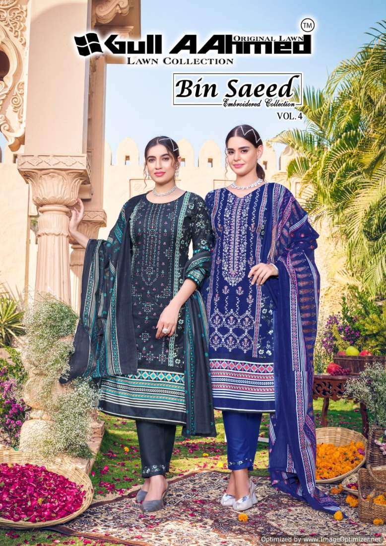 Gull A Ahmed Bin Saeed Vol-4 series 4001-4006 Pure Lawn Cotton suit