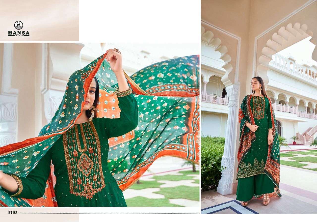 hansa designer fancy printed suit single available