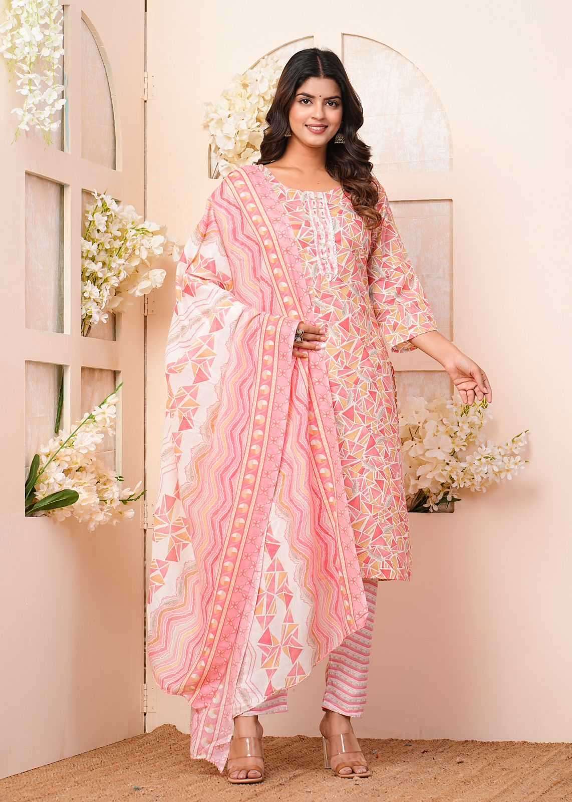 heritage cotton handwork cotton printed readymaade suit