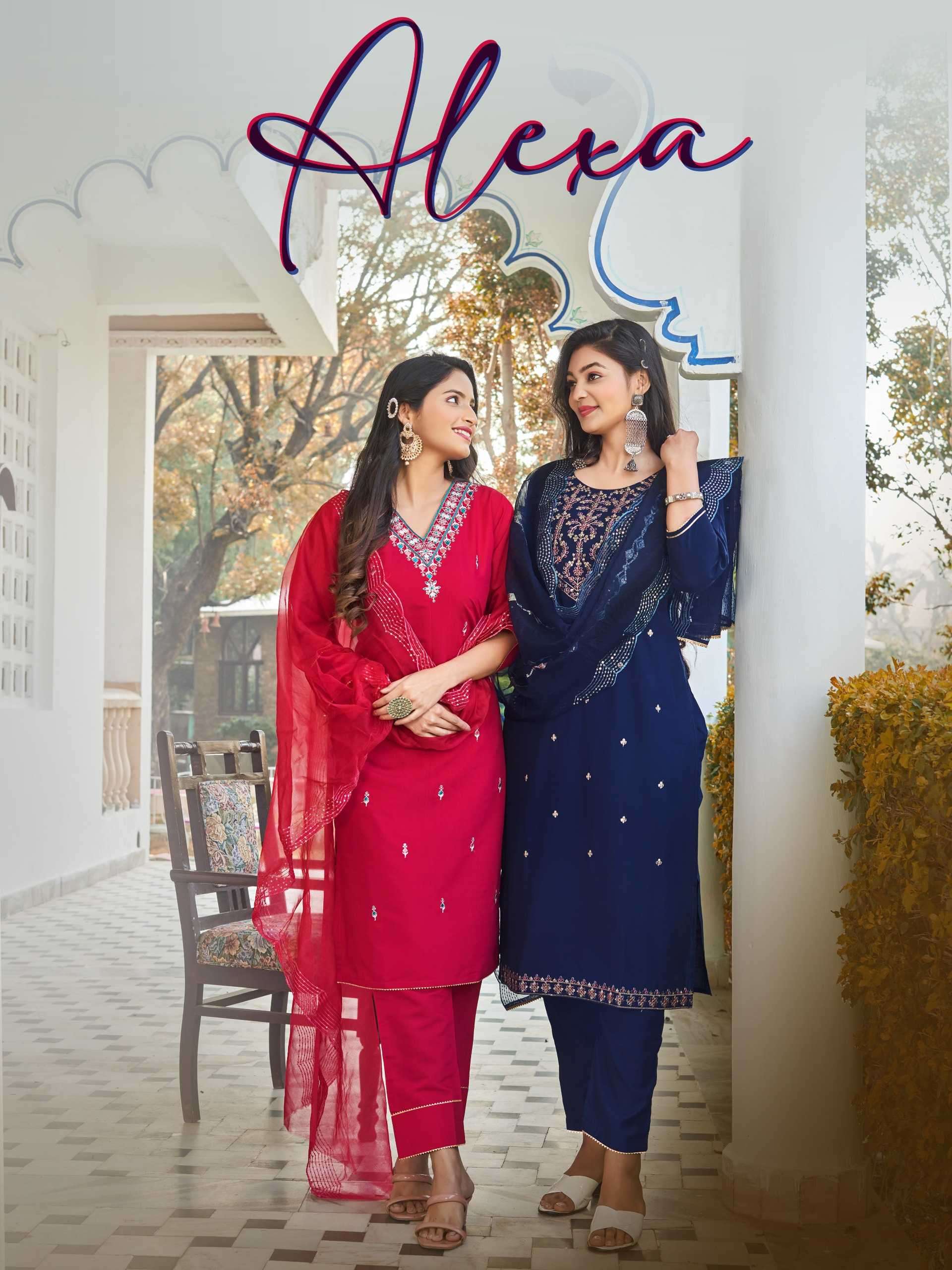 hinaya alexa vol 1 series 1001-1006 fancy silk readymade suit 