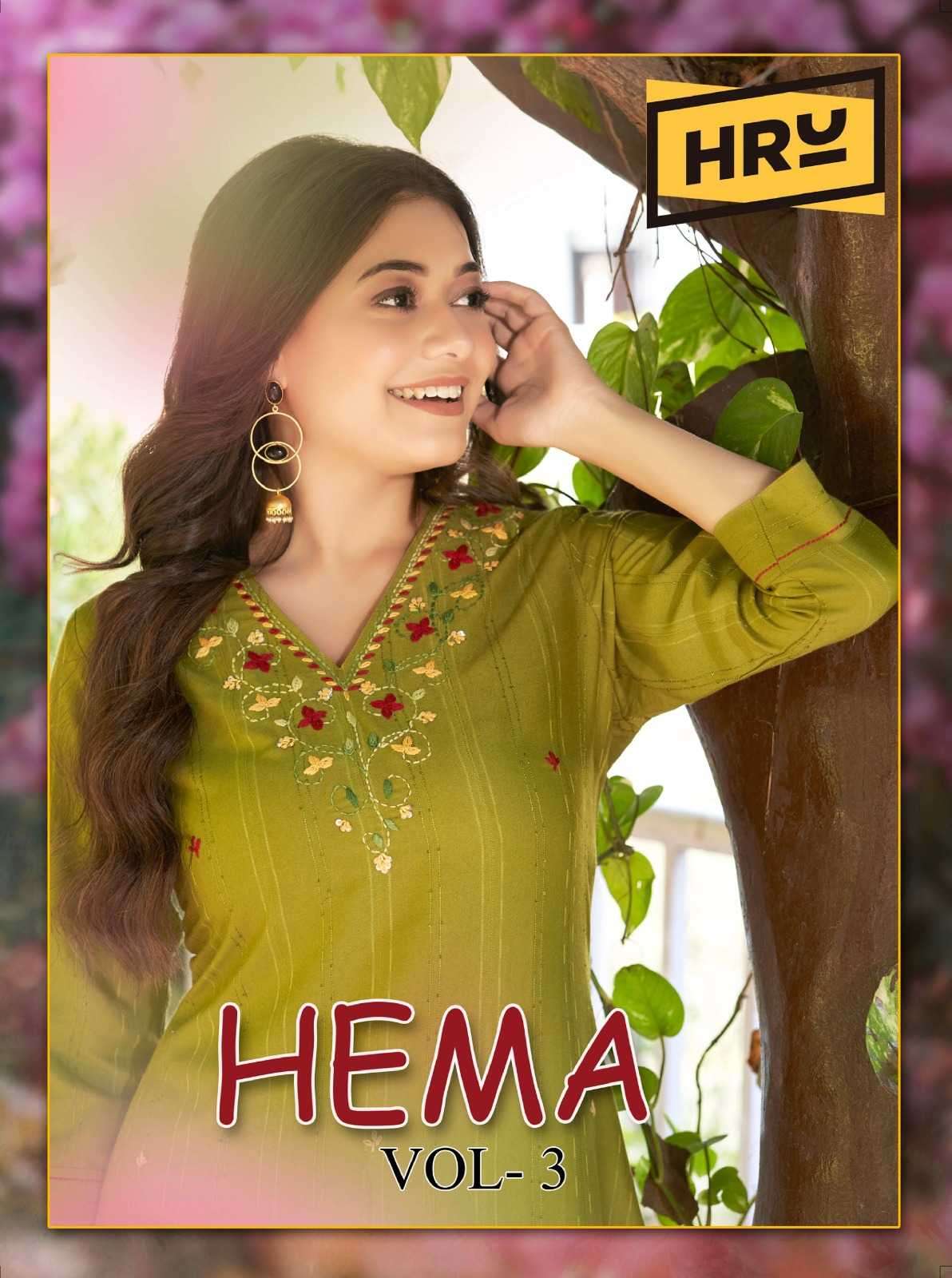 hru hema vol 3 series 5831-5836 pure viscose kurti