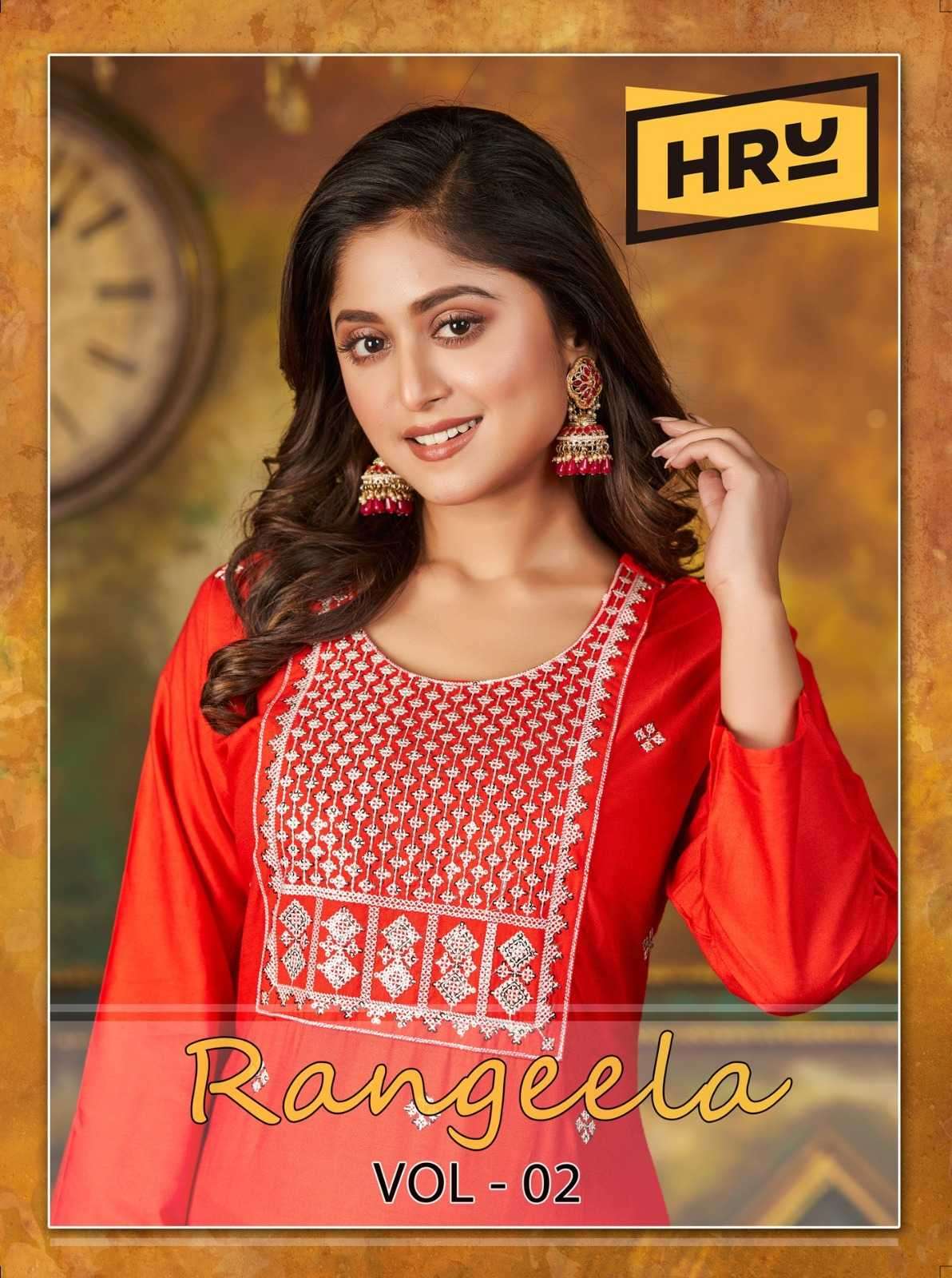 hru india rangeela vol 2 6091-6096 rayon kurti 