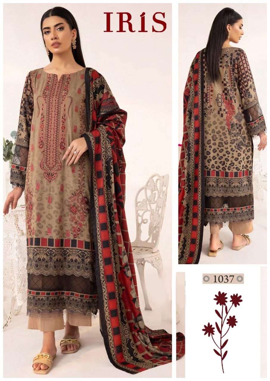 Iris Afsanah  1037 Pure Cotton Pakistani Suit