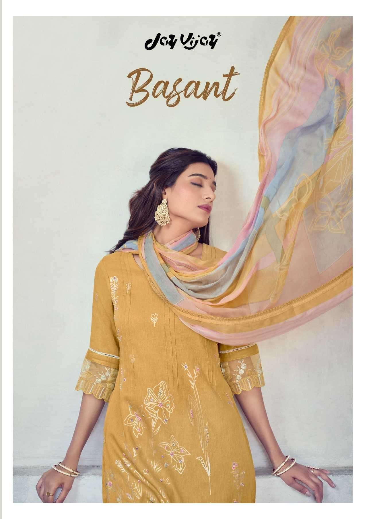 jayvijay basant series 9001-9005 pure linen suit 