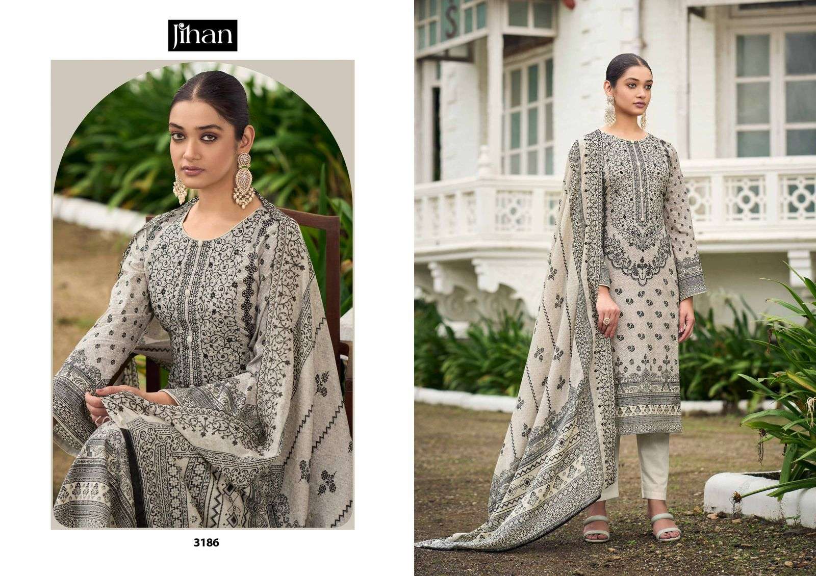 JIHAN BIN SAEED REMIX LAWN COLLECTION DESIGNER PURE LAWN PRINT SUIT 