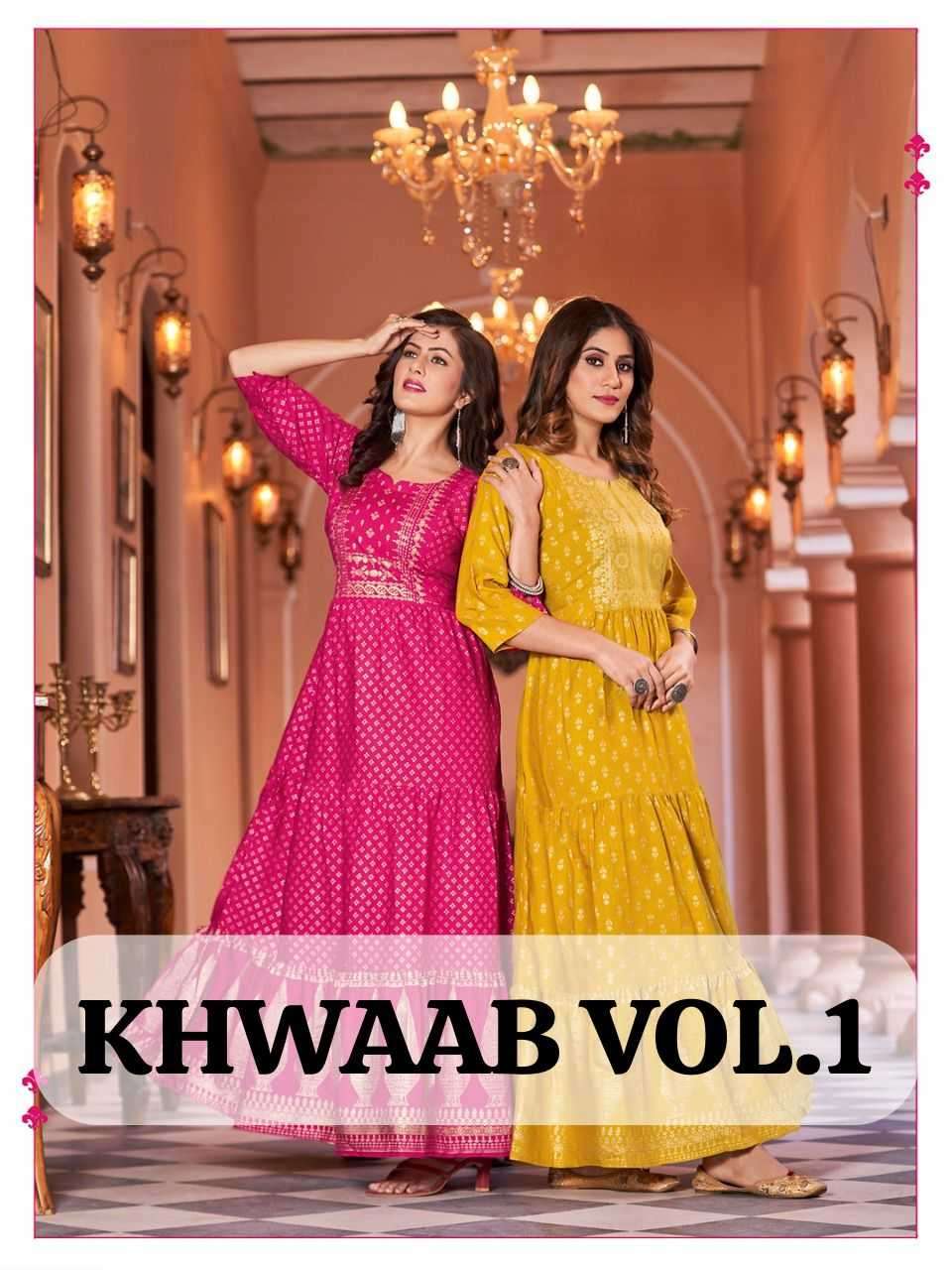 jlf khwaab vol 1 series 1001-1008 Fancy Rayon Slub kurti