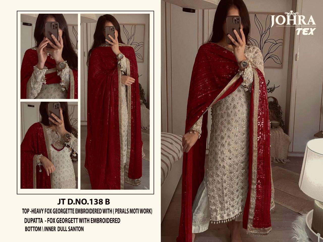 JOHRA TEX JT-138 B designer HEAVY FOX GEORGETTE suit