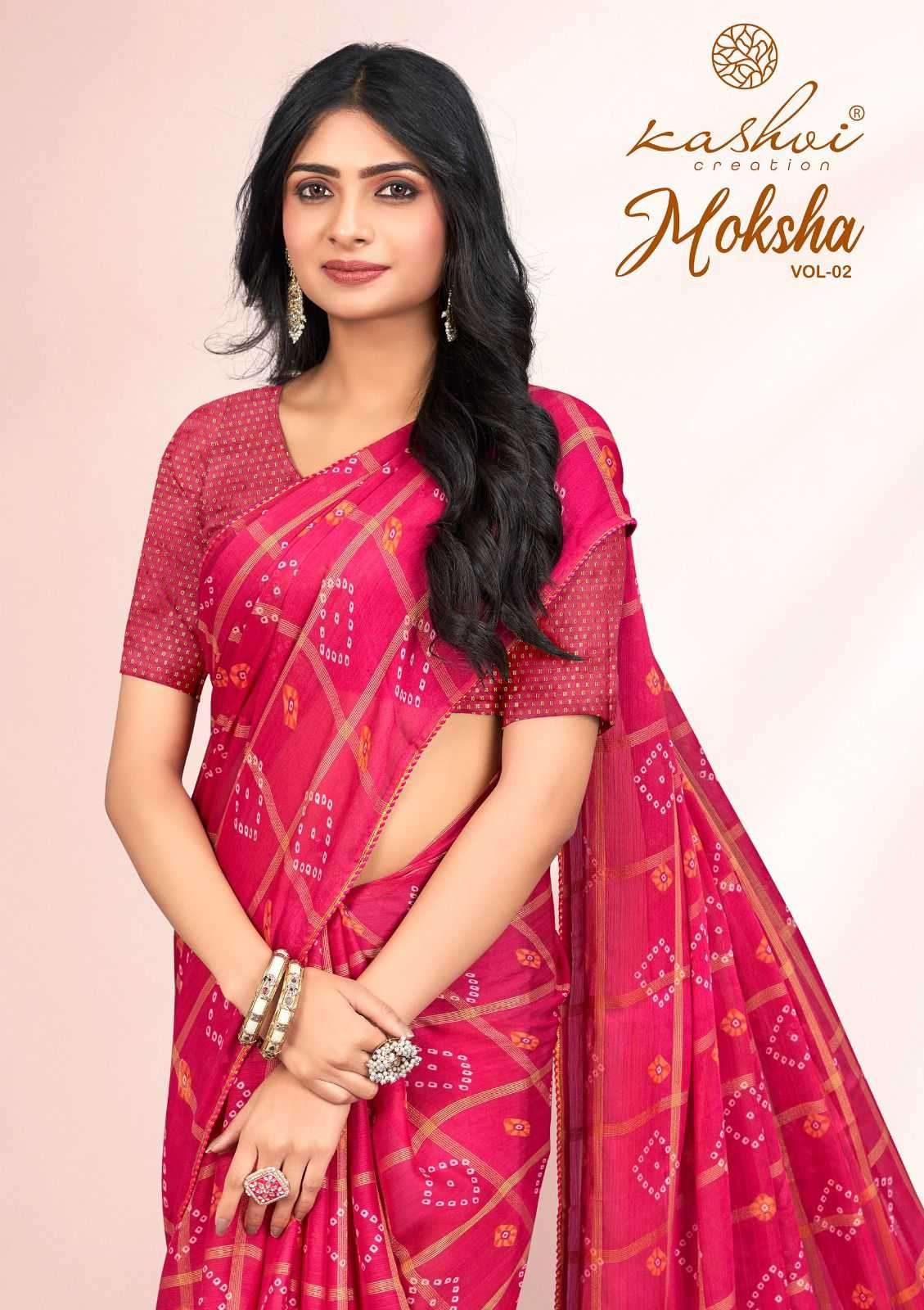 kashvi moksha vol 2 series 1001-1008 viscose saree