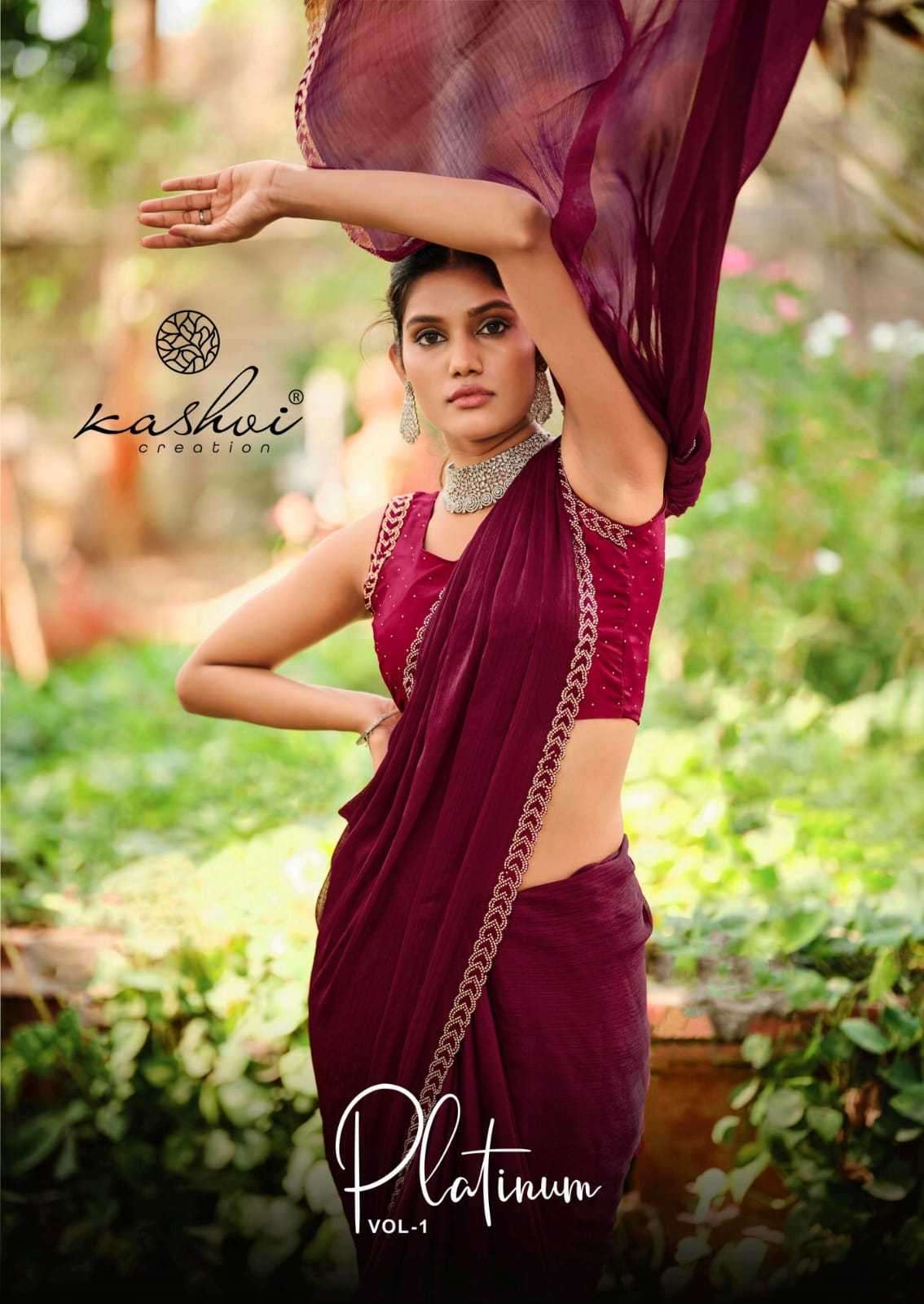 kashvi platinum vol 1 series 1001-1008 soft silk saree