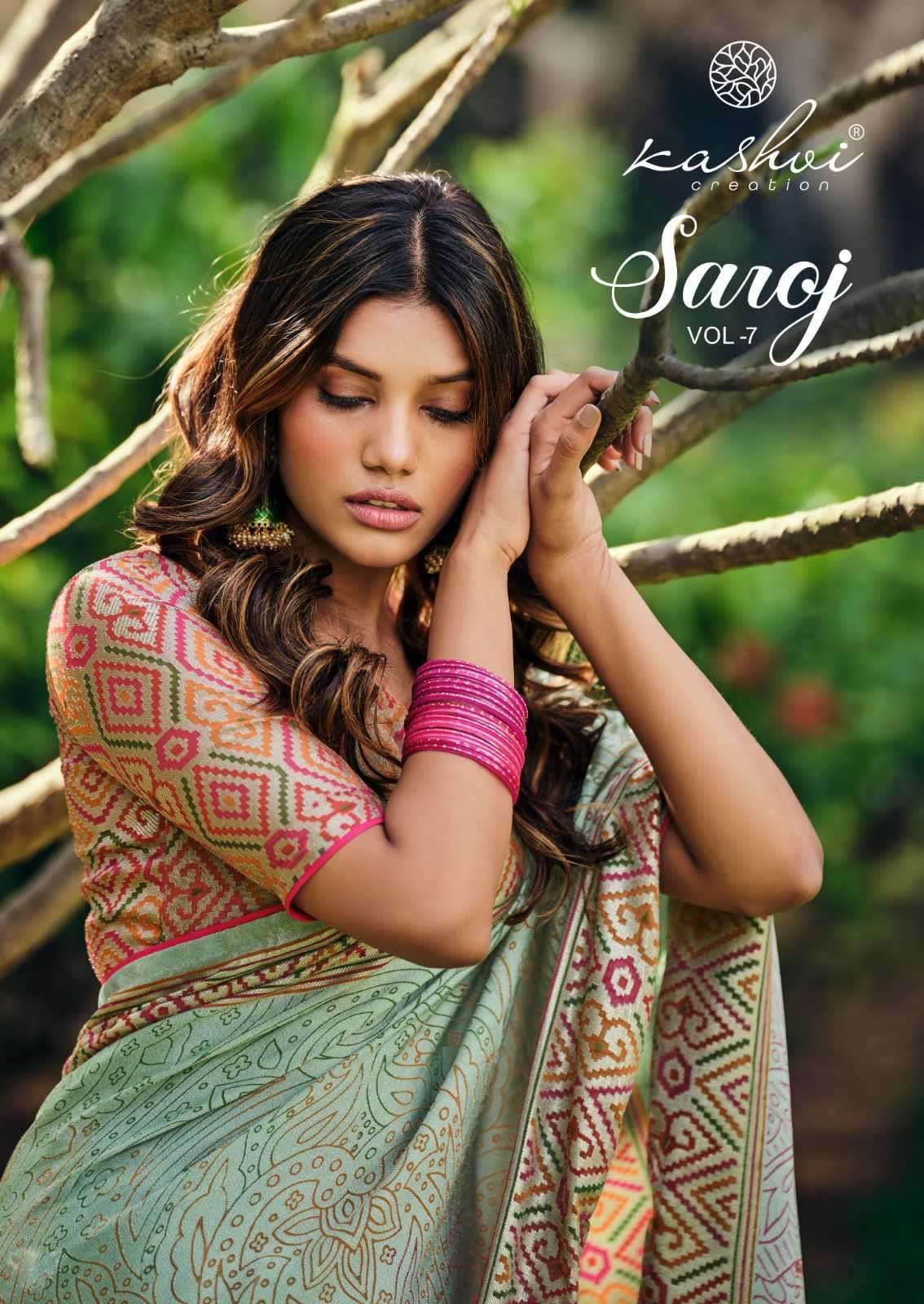 kashvi saroj vol 7 series 1001-1008 moss brasso saree