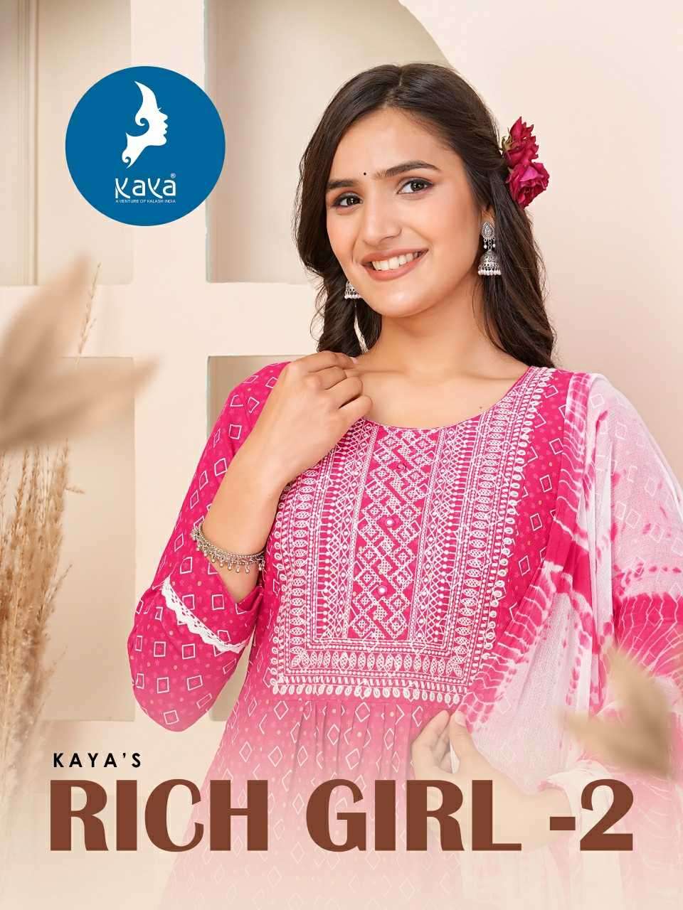 kaya rich girl vol 2 series 01-06 rayon readymade suit 