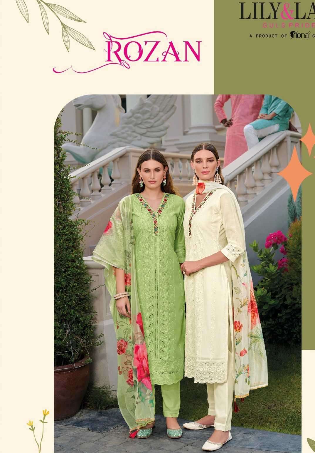 lily and lali rozan series 17301-17306 Handwork On Chanderi readymade suit 