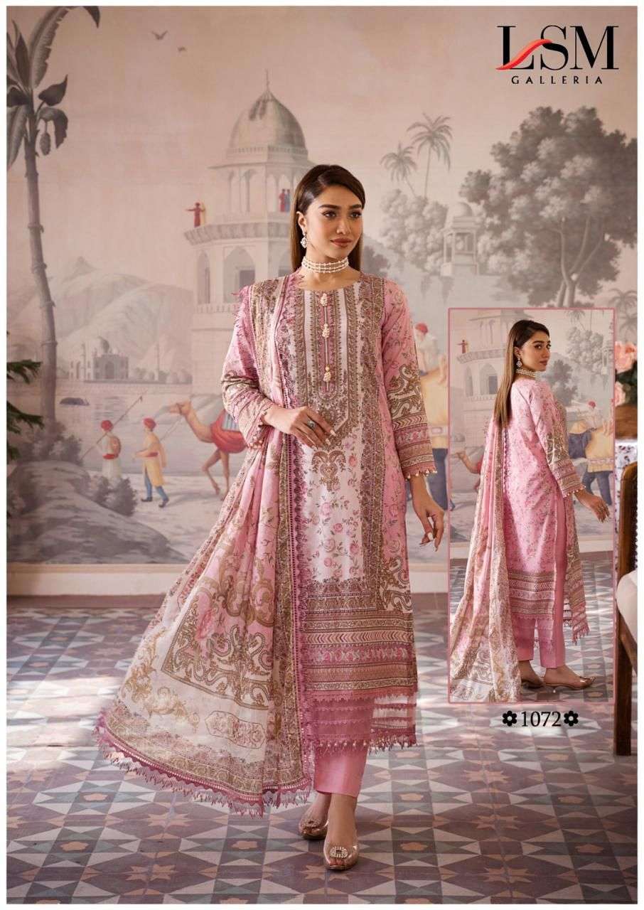 Lsm Galleria Parian Dream Heavy Luxury Lawn Collection 1072 Pure Heavy Lawn Pakistani Salwar Suit