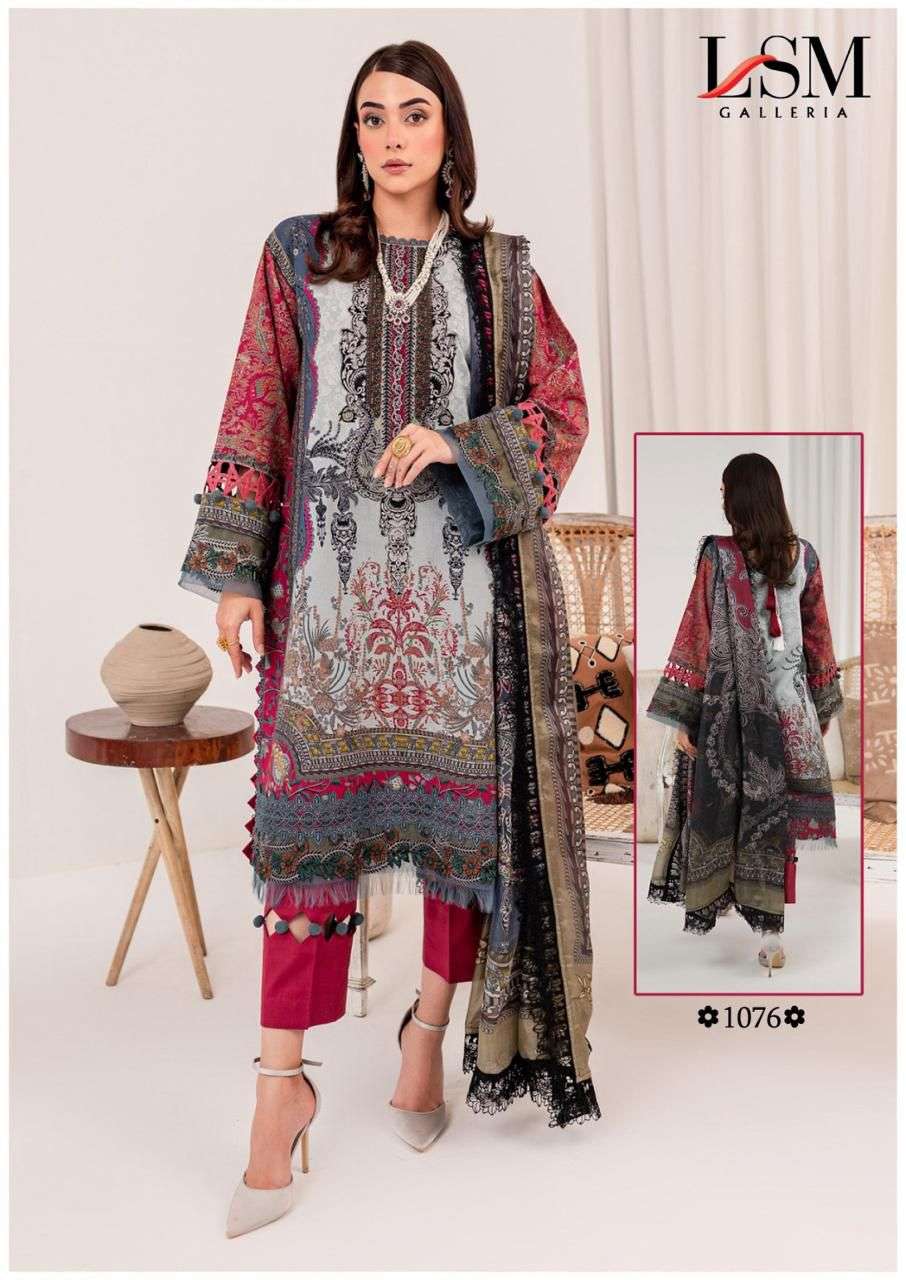 Lsm Galleria Parian Dream Heavy Luxury Lawn Collection 1076 Pure Heavy Lawn Pakistani Salwar Suit