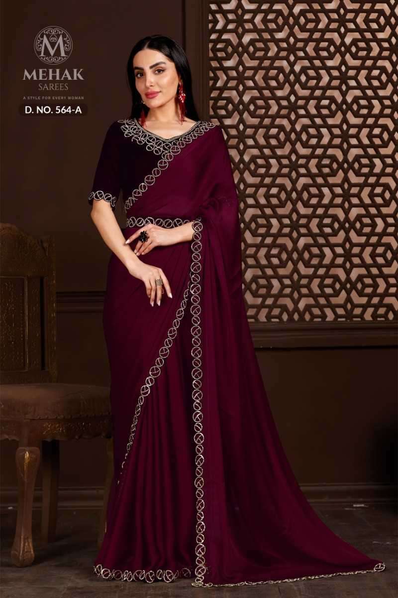 mehak 564a-564g silk satin chiffon saree